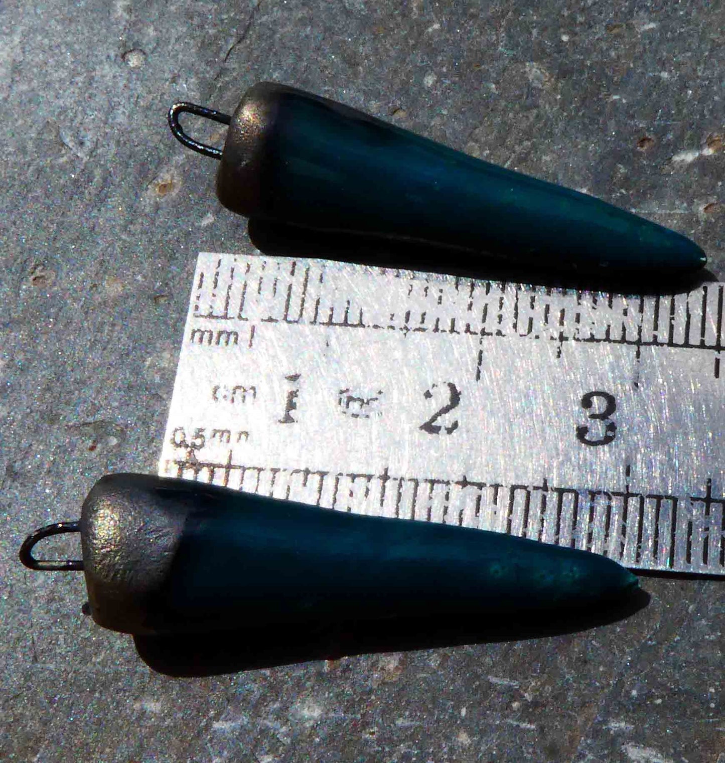 Ceramic Spikes Earring Charms - Teal