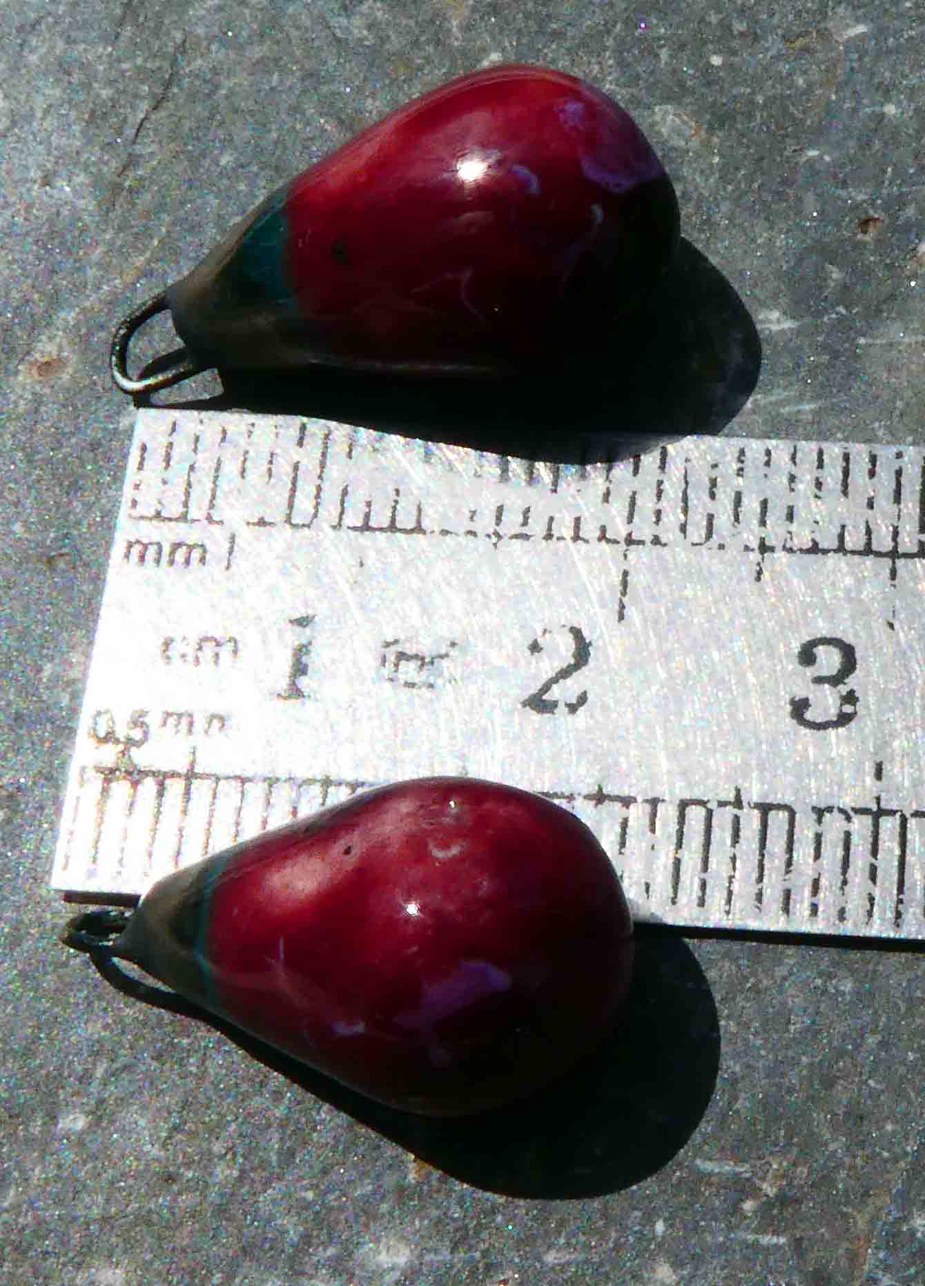 Ceramic Bronzy Drops Earring Charms - Wine Fiesta