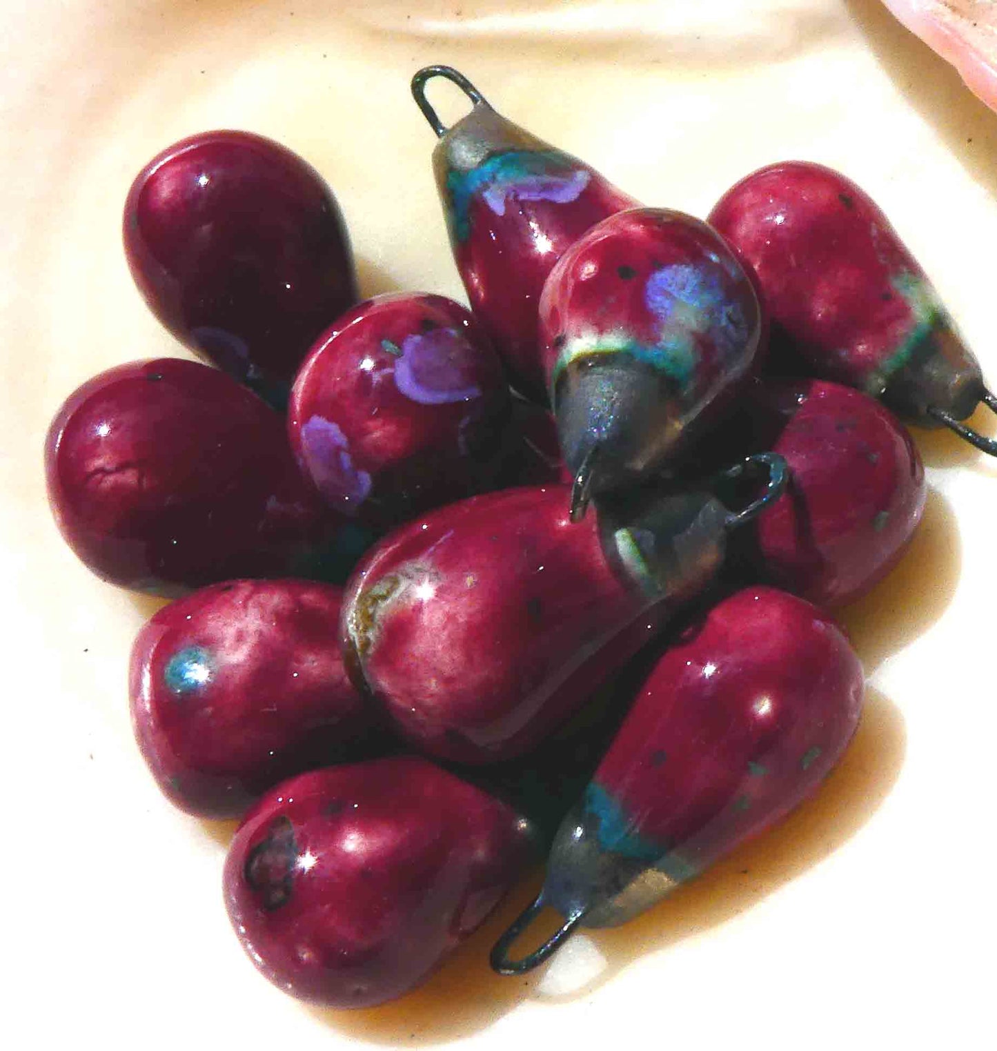 Ceramic Bronzy Drops Earring Charms - Wine Fiesta