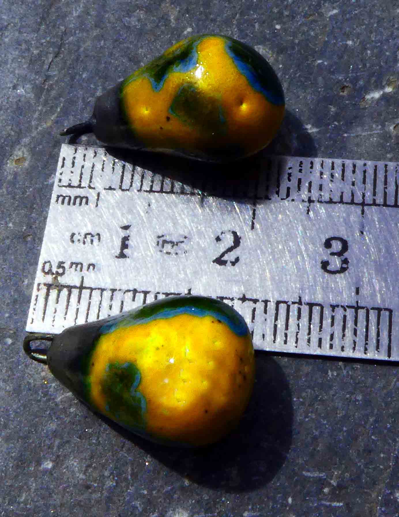 Ceramic Bronzy Drops Earring Charms - Bumblebee