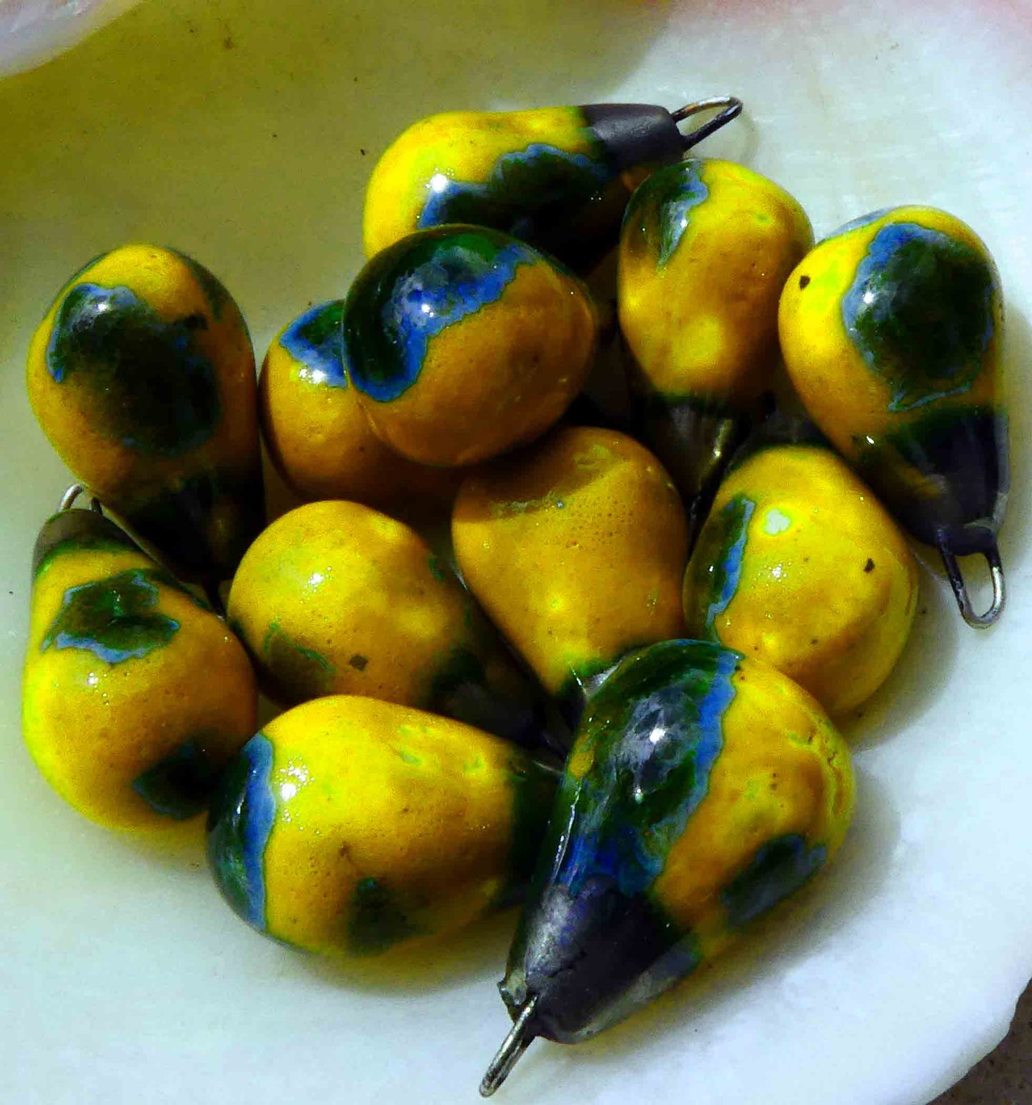 Ceramic Bronzy Drops Earring Charms - Bumblebee