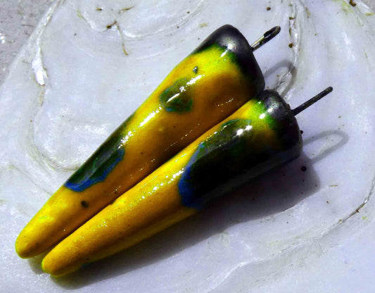 Ceramic Spikes Earring Charms - Bumblebee