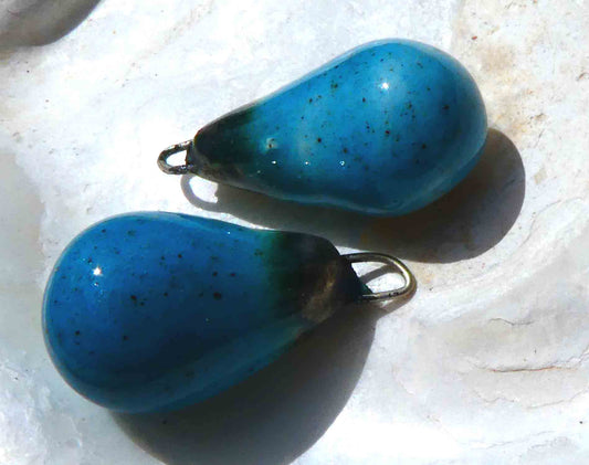 Ceramic Bronzy Drops Earring Charms - Lagoon