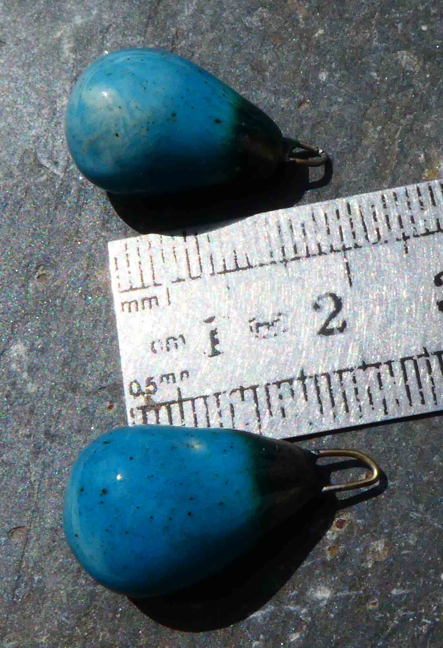 Ceramic Bronzy Drops Earring Charms - Lagoon