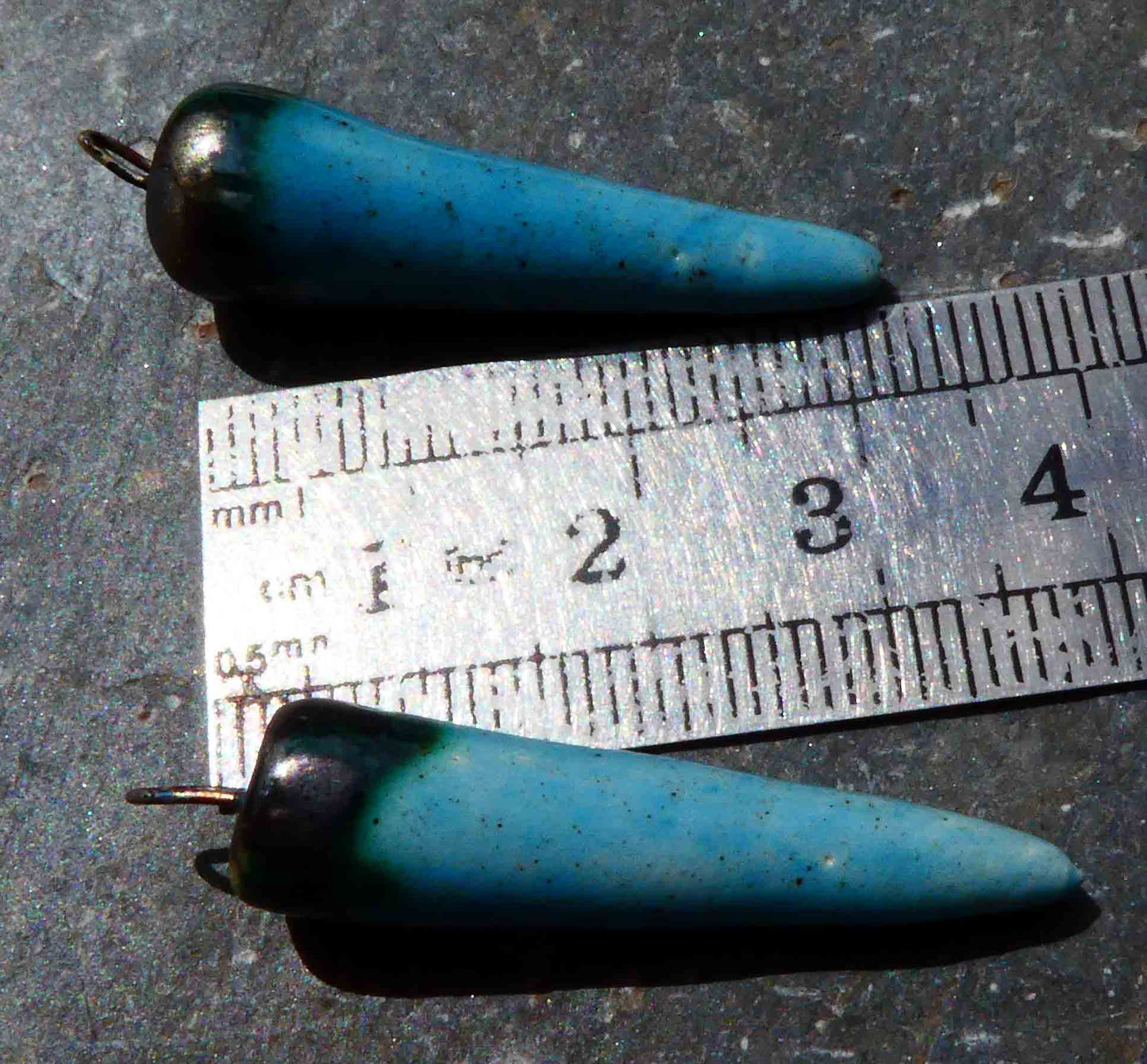 Ceramic Bronzy Spikes Earring Charms - Lagoon