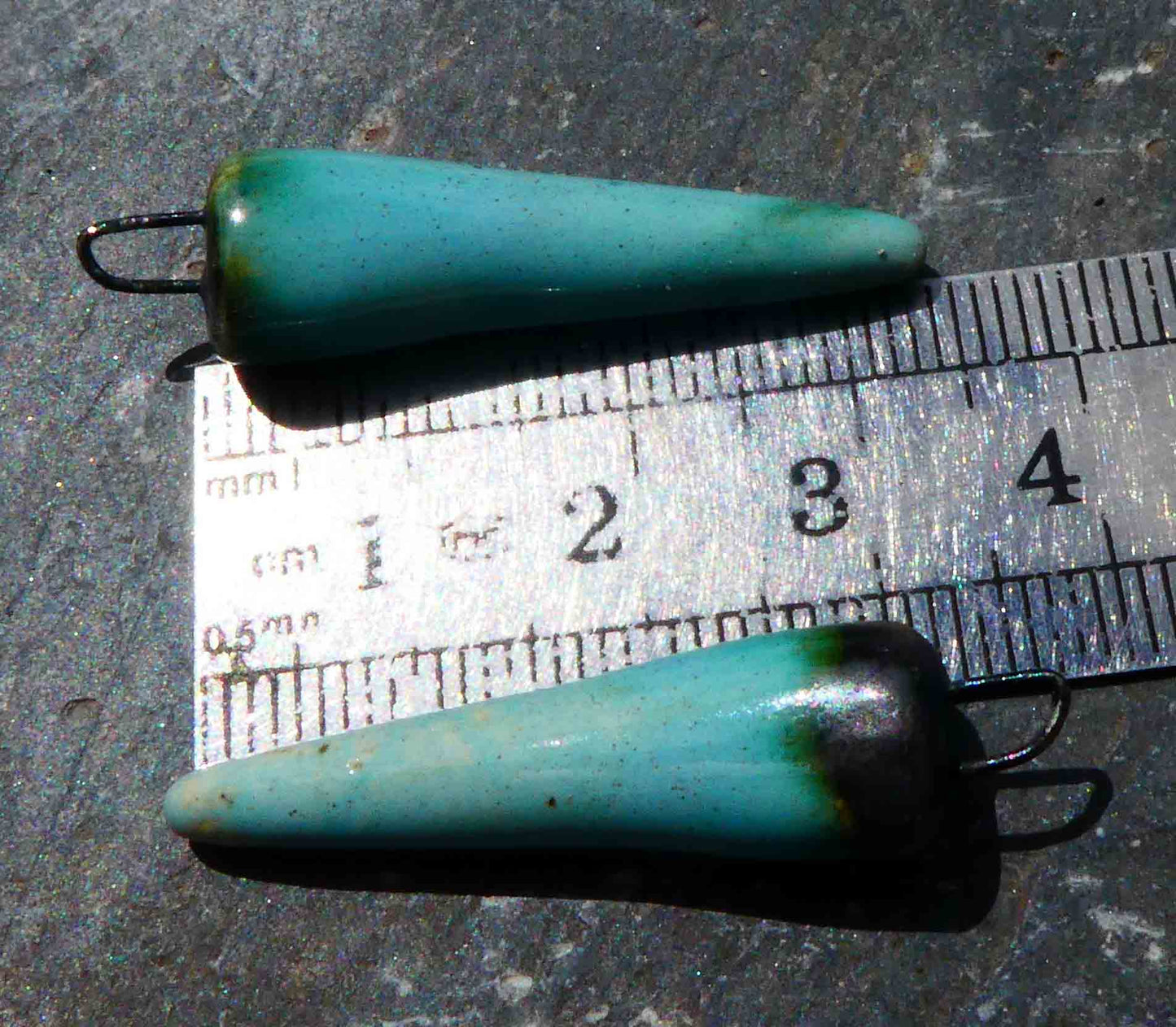Ceramic Bronzy Spikes Earring Charms - Larimar