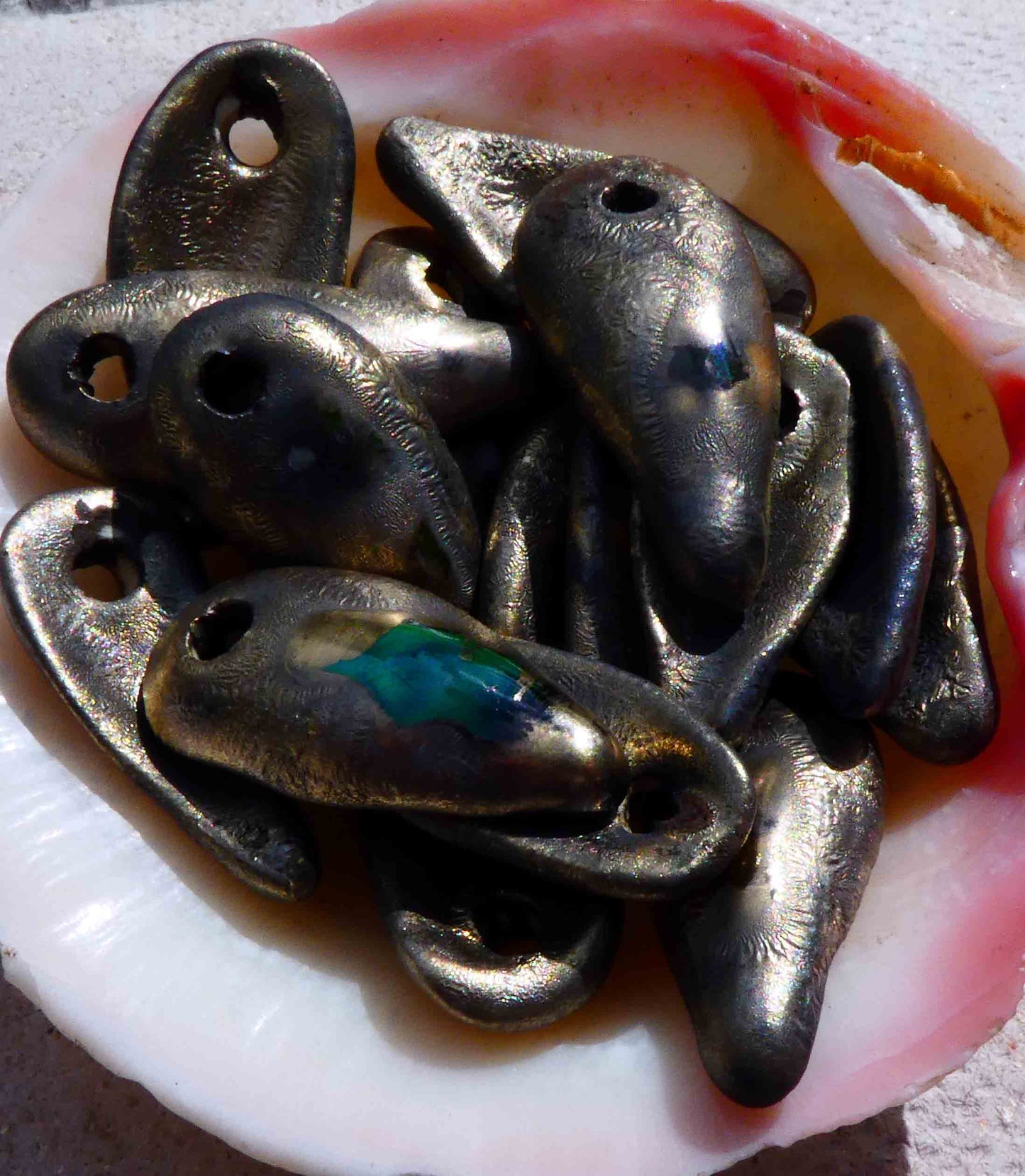 Ceramic Bronzy Claw Earring Charms