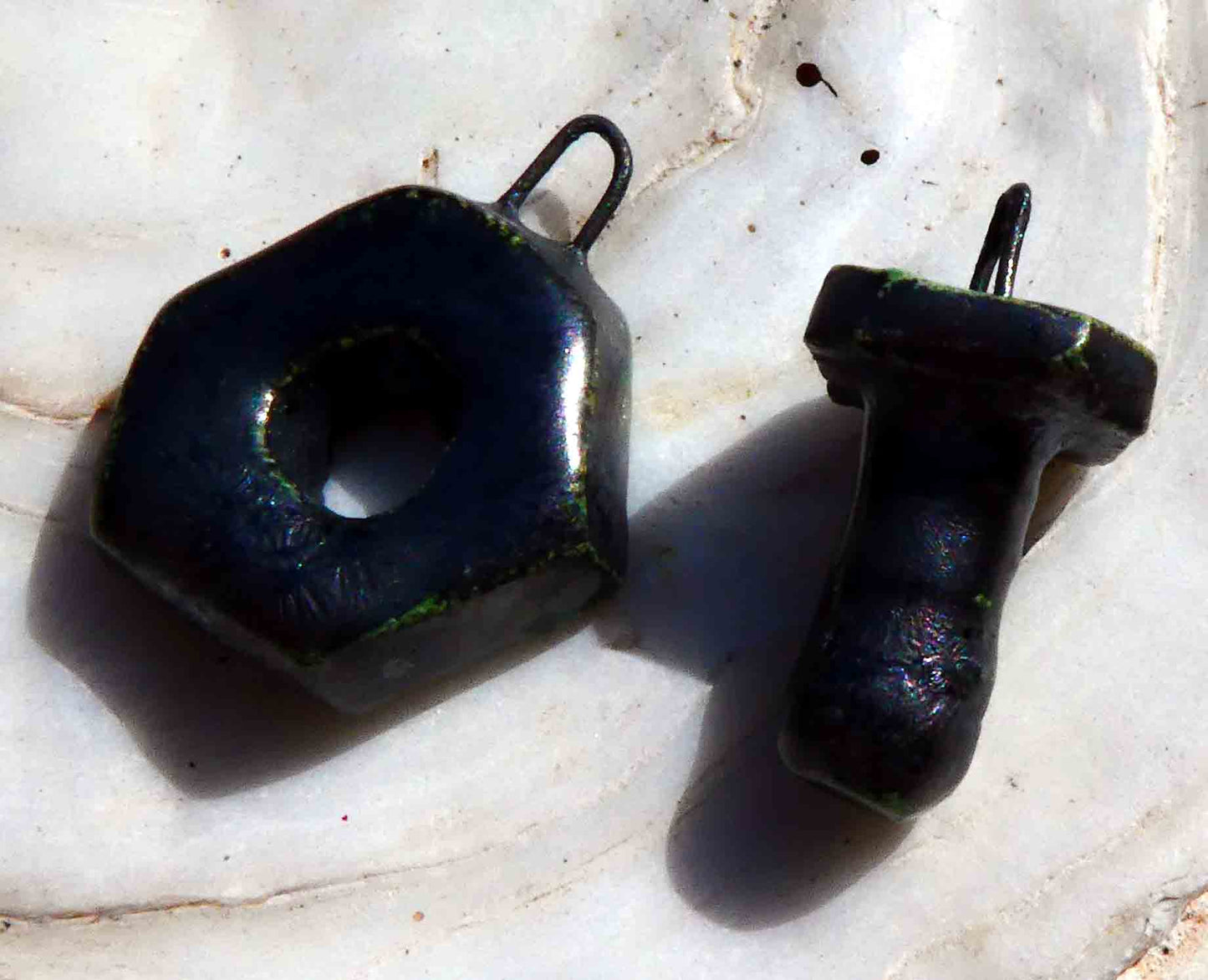 Ceramic Nut and Bolt Earring Charms