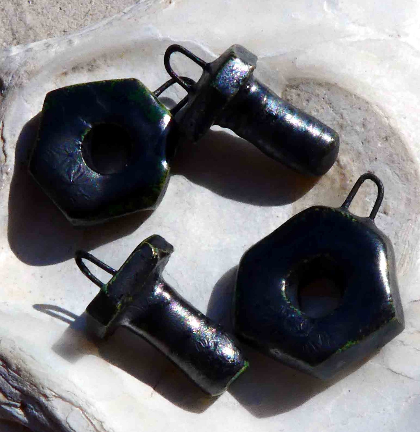 Ceramic Nut and Bolt Earring Charms