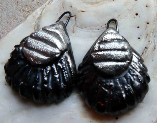 Ceramic Steely Textured Earring Charms