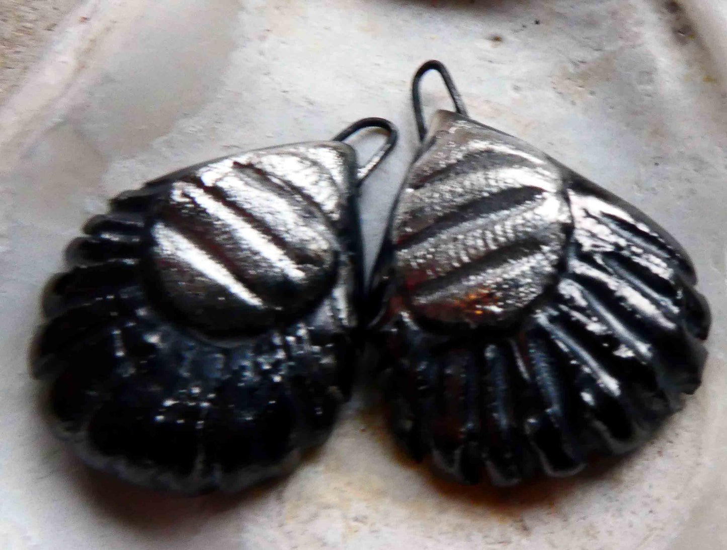 Ceramic Steely Textured Earring Charms