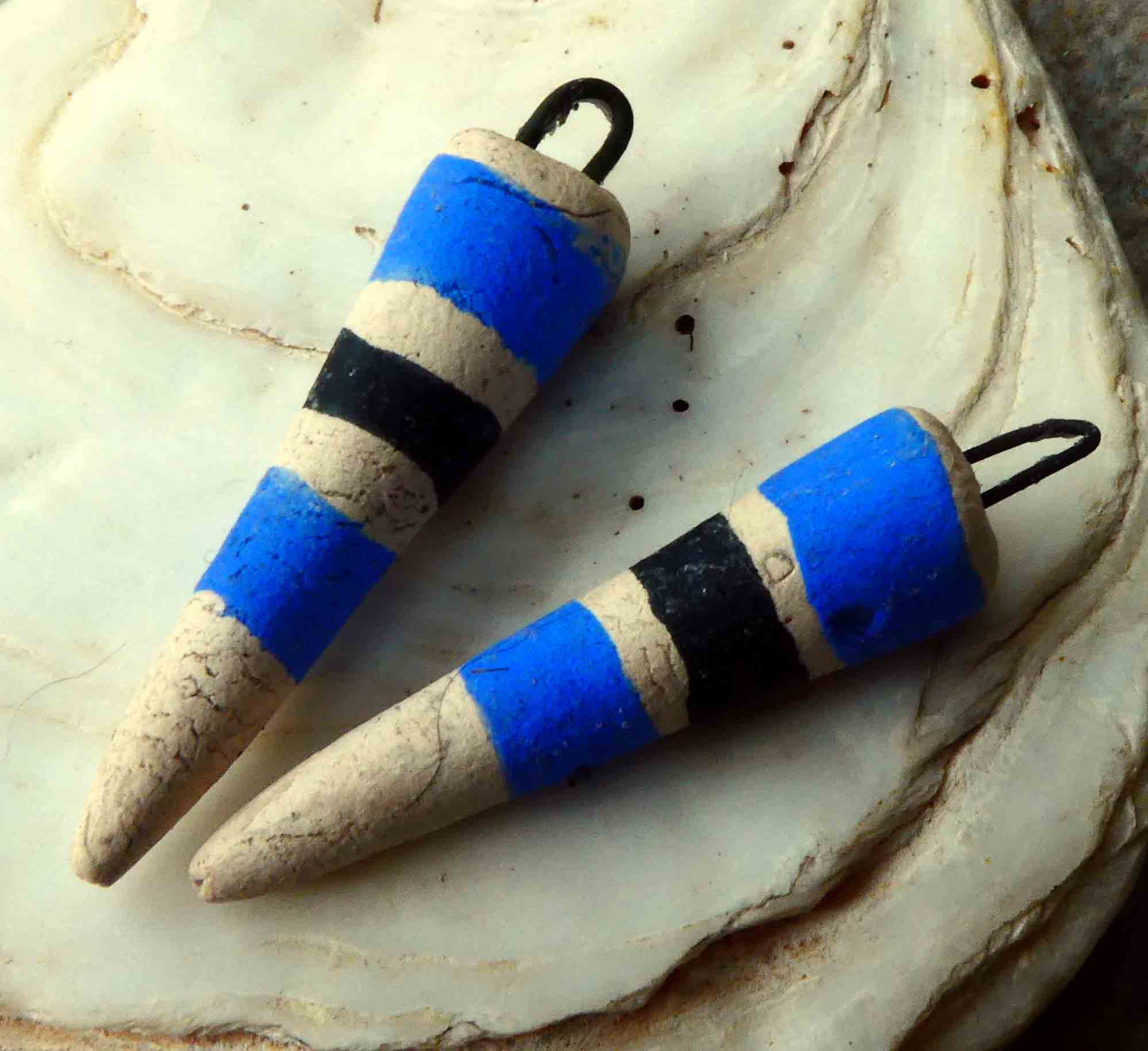 Ceramic Scruffy Spikes - Royal Blue and Black