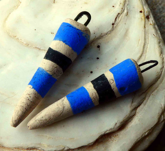 Ceramic Scruffy Spikes  - Royal Blue and Black