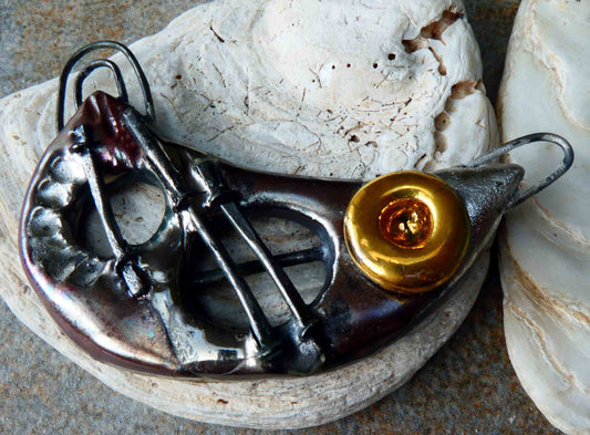 Ceramic Mixed Texture Pendant #2