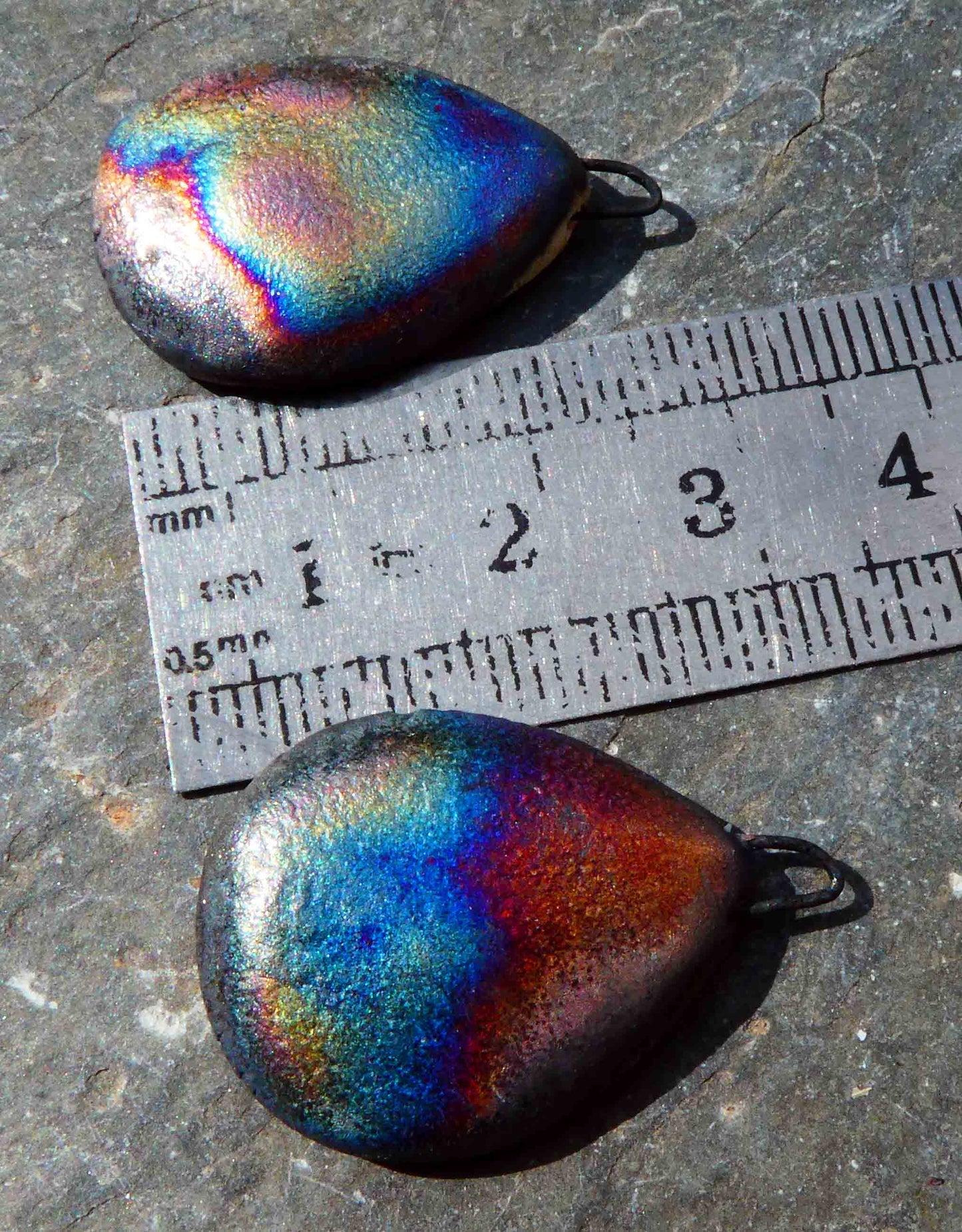 Ceramic Painted Decal Slice Earring Charms #44