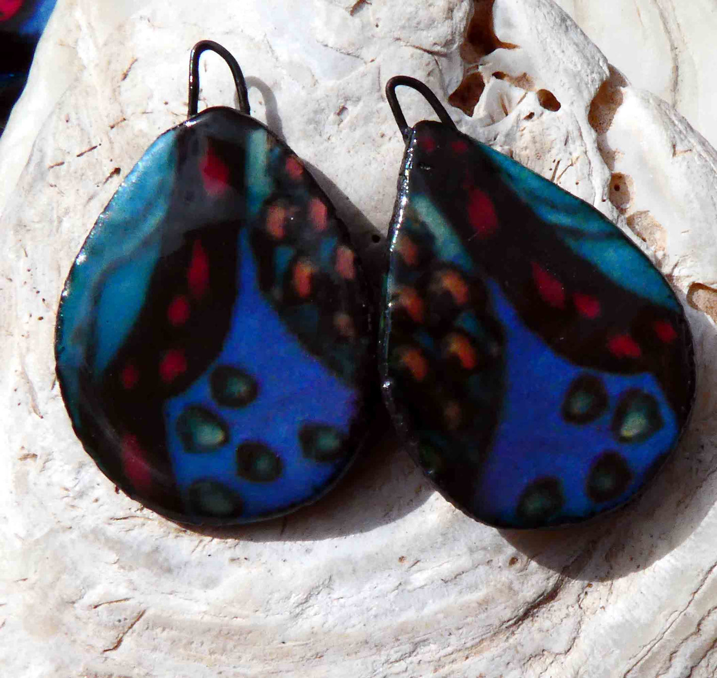 Ceramic Painted Decal Slice Earring Charms #44