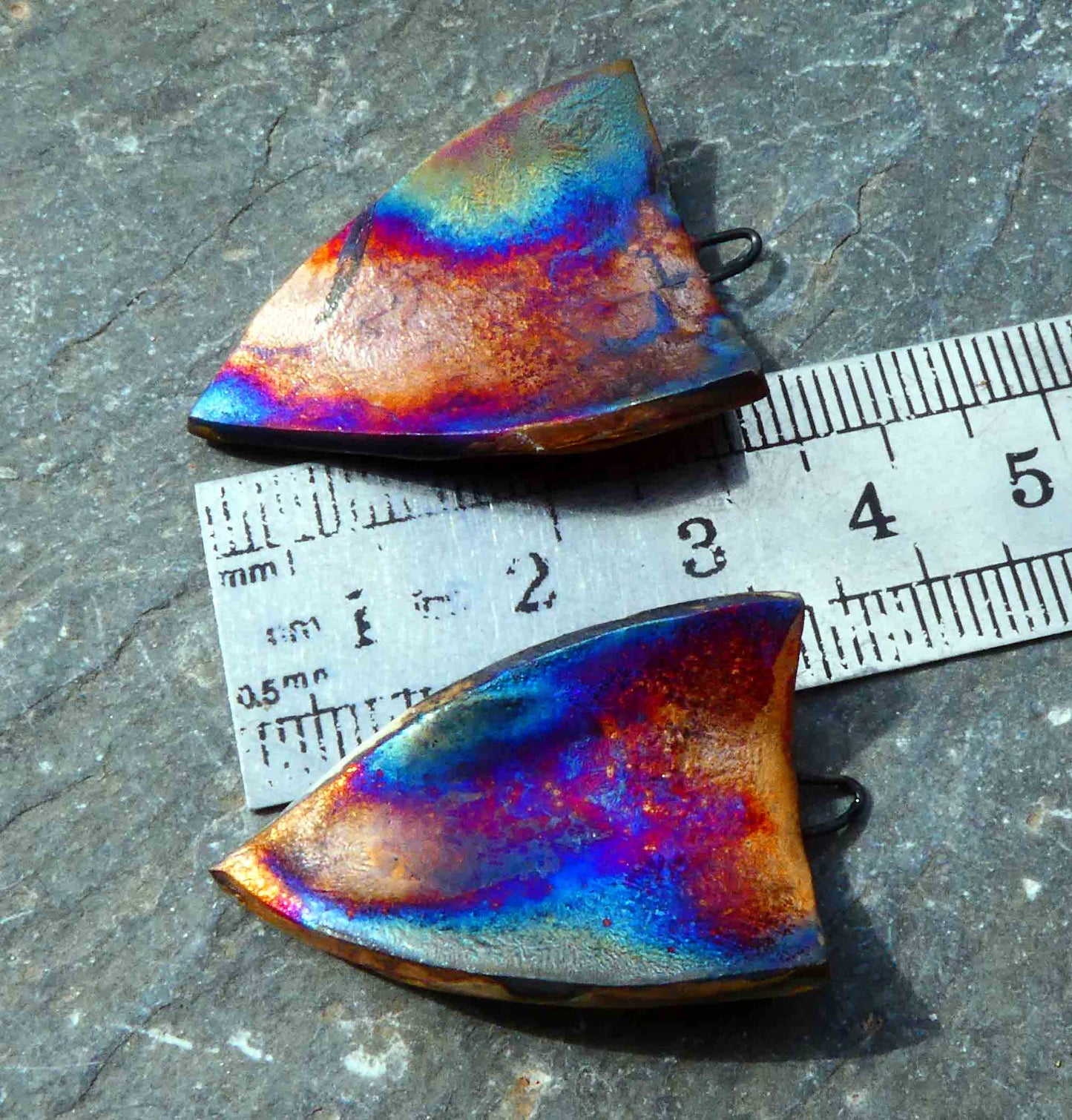 Ceramic Painted Decal Shield Earring Charms #34