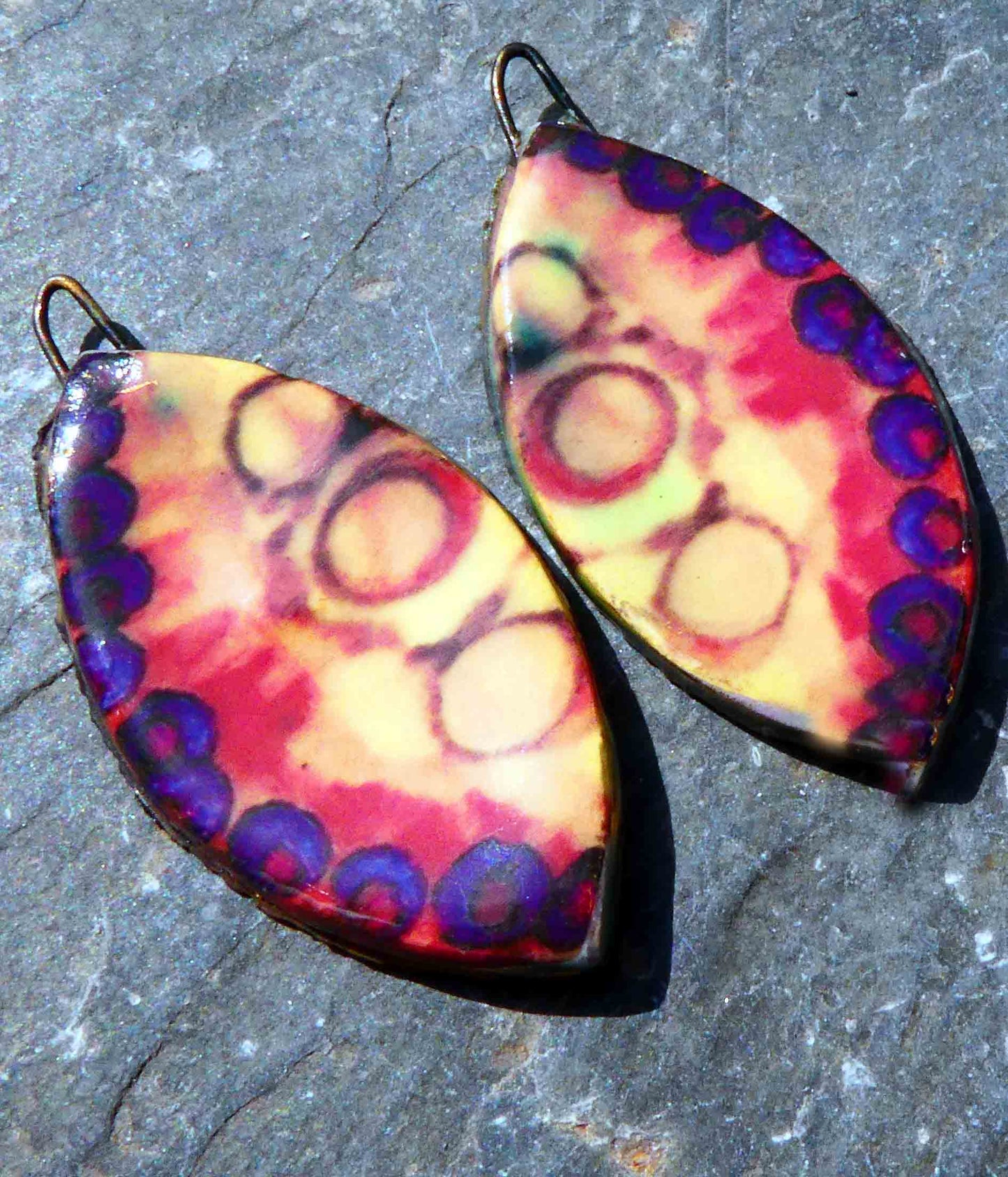 Ceramic Painted Drop Decal Earring Charms #6