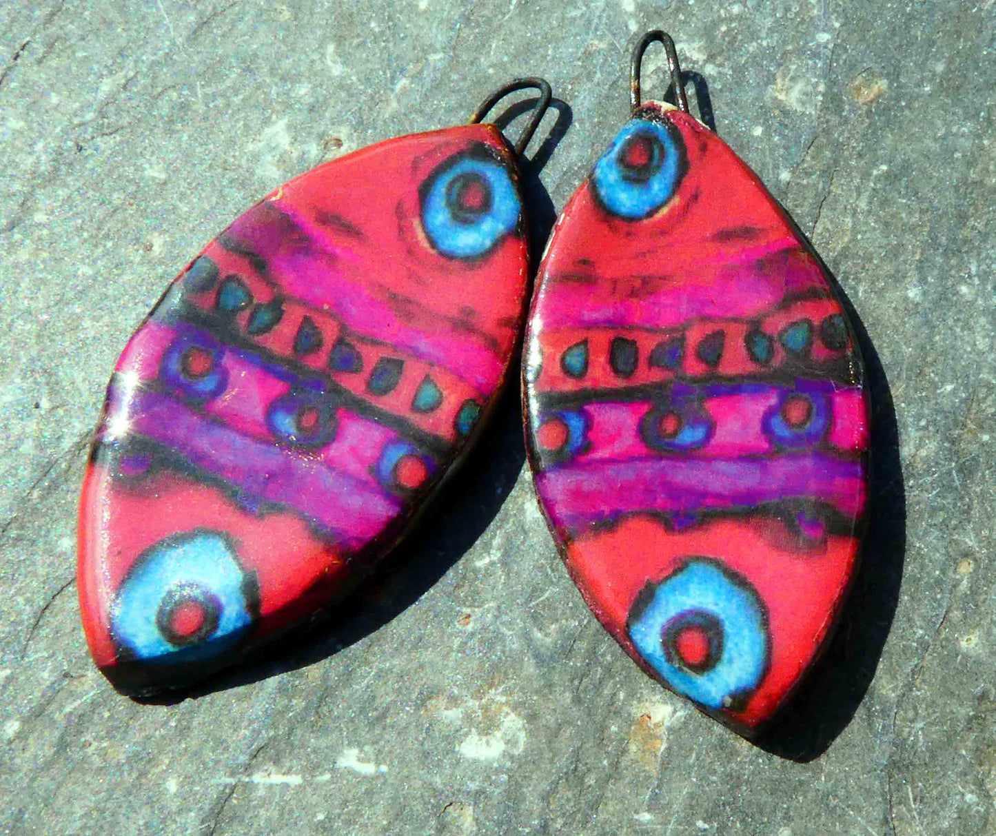 Ceramic Painted Drop Decal Earring Charms #11