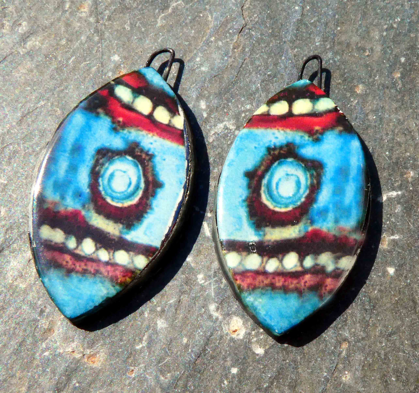 Ceramic Painted Drop Decal Earring Charms #16