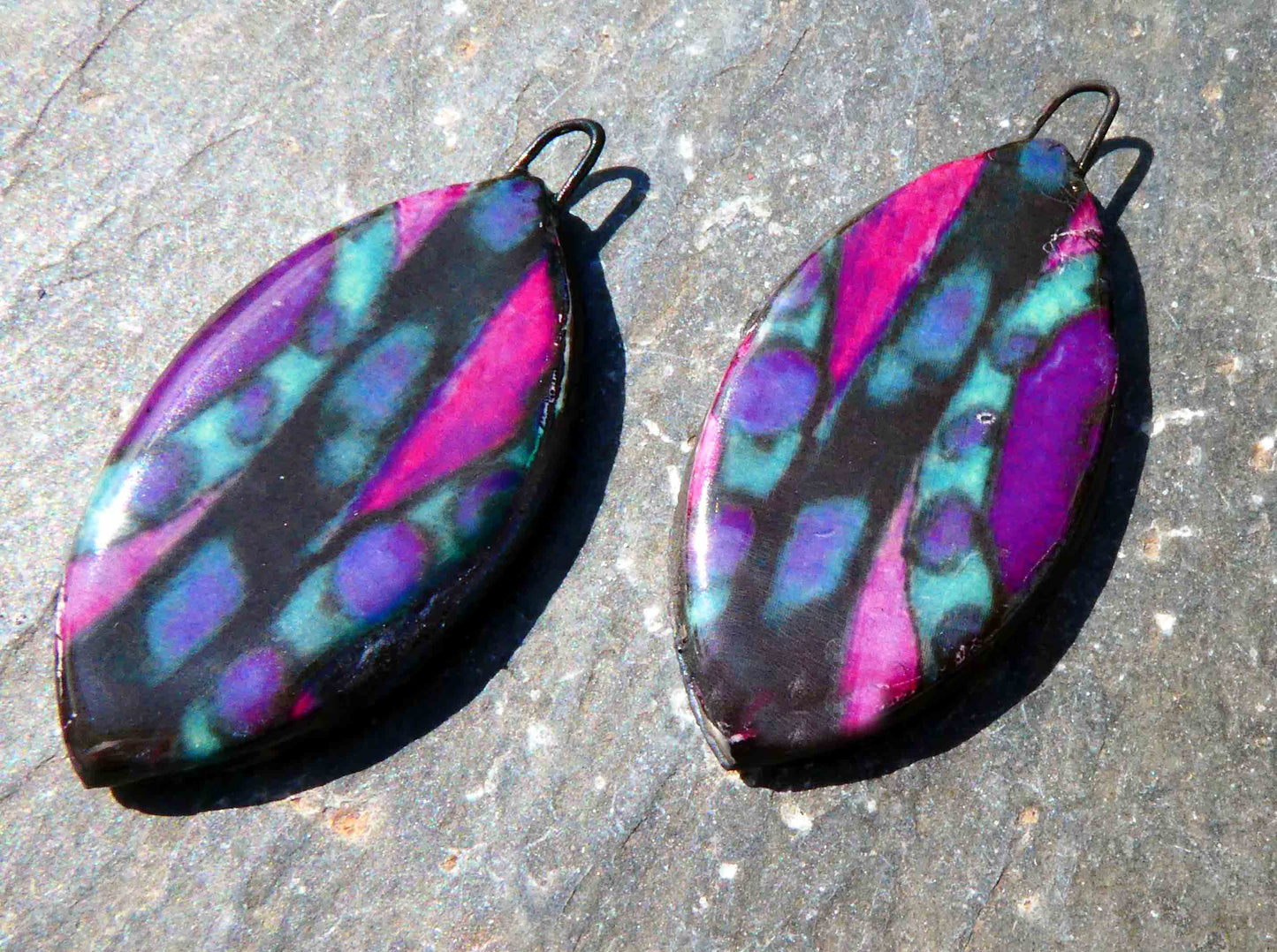 Ceramic Painted Drop Decal Earring Charms #18