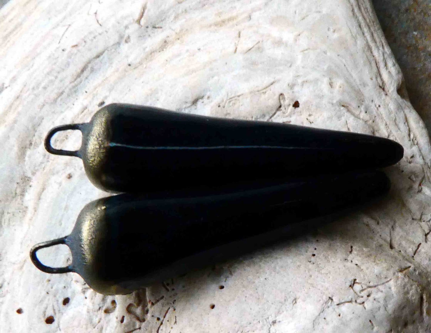 Ceramic Spikes Earring Charms -Blue Black