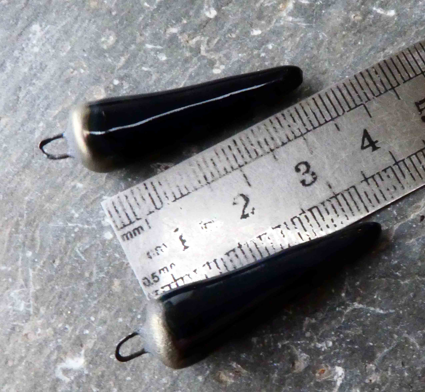 Ceramic Spikes Earring Charms -Blue Black