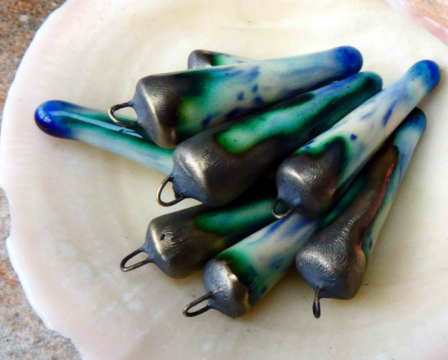 Ceramic Spikes Earring Charms - Northern Lights