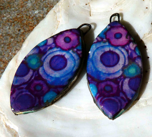 Ceramic Painted Drop Decal Earring Charms #1