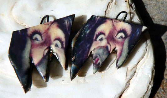 Ceramic Screamer Decal Earring Charms#4