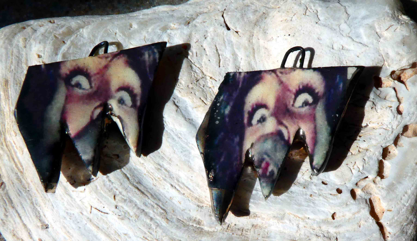 Ceramic Screamer Decal Earring Charms#4