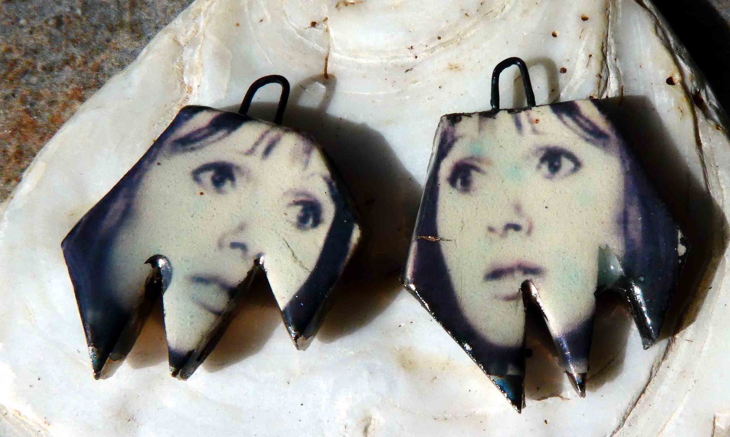 Ceramic Screamer Decal Earring Charms#6