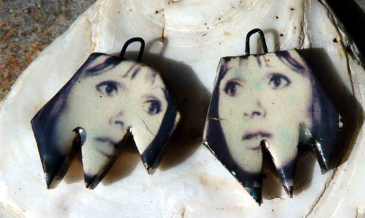Ceramic Screamer Decal Earring Charms#6