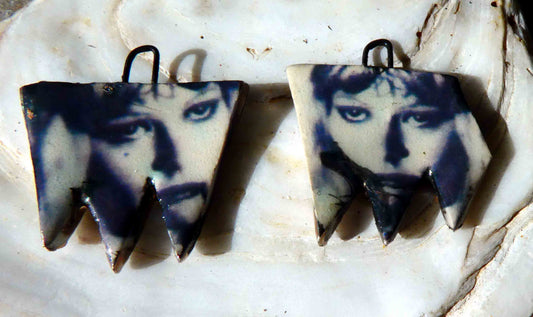 Ceramic Terror Decal Earring Charms#3