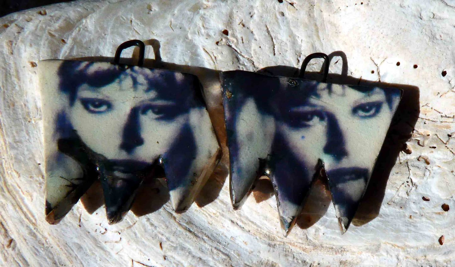 Ceramic Terror Decal Earring Charms#3