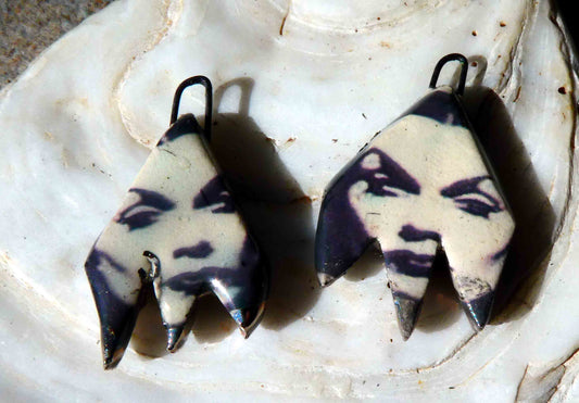 Ceramic Terror Decal Earring Charms#4