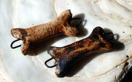 Ceramic Bones Earring Connectors