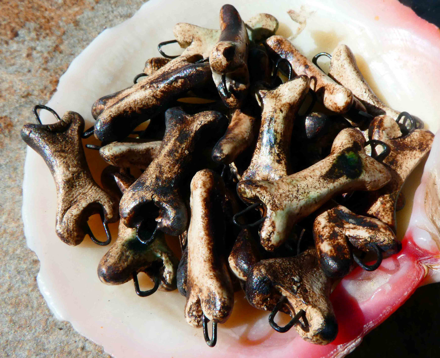 Ceramic Bones Earring Connectors