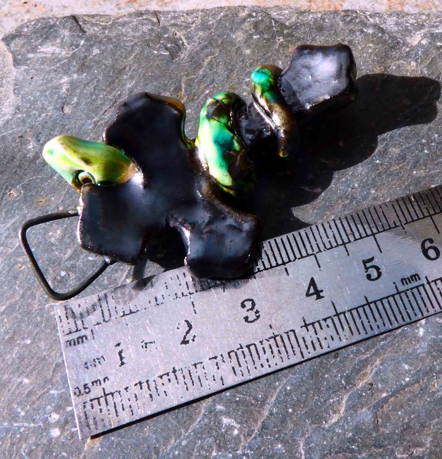 Ceramic Snake on Cross Pendant