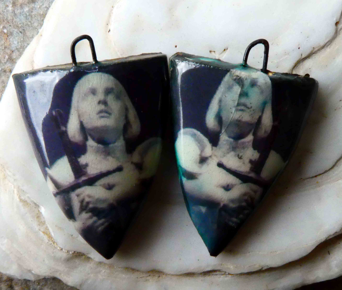 Joan of Arc Decal Shield Earring Charms #1