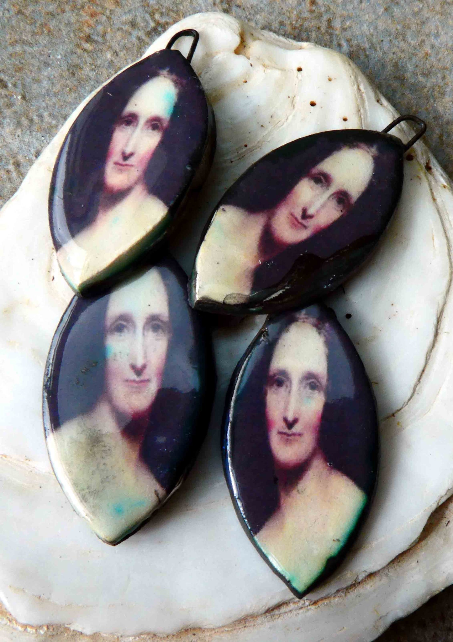 Mary Wollstonecraft Decal Drop Earring Charms