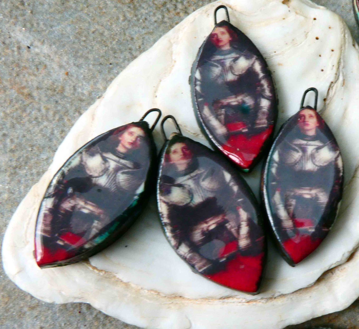 Joan of Arc Decal Drop Earring Charms #3