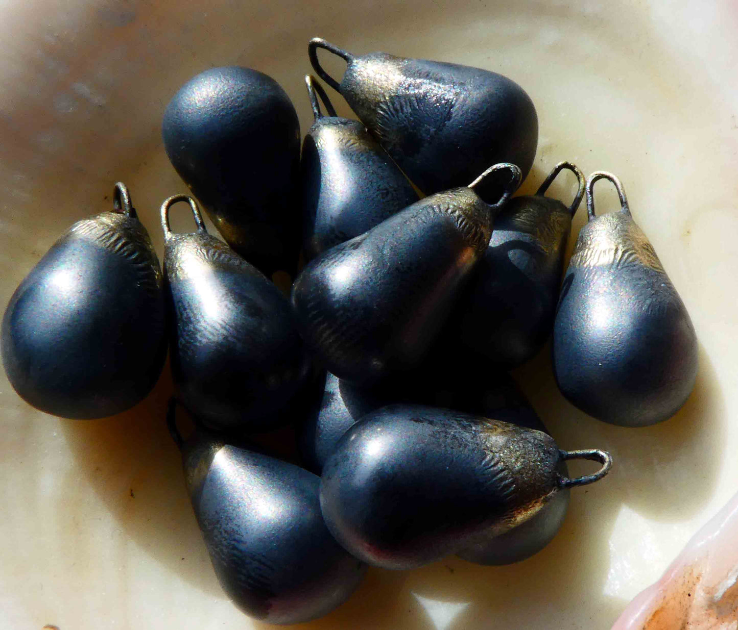 Ceramic Drops Earring Charms - Pewter