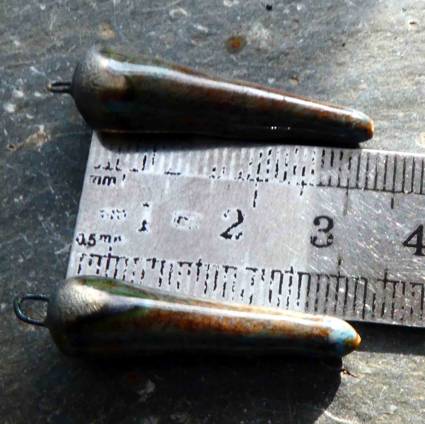 Ceramic Spikes Earring Charms - Grey Feather