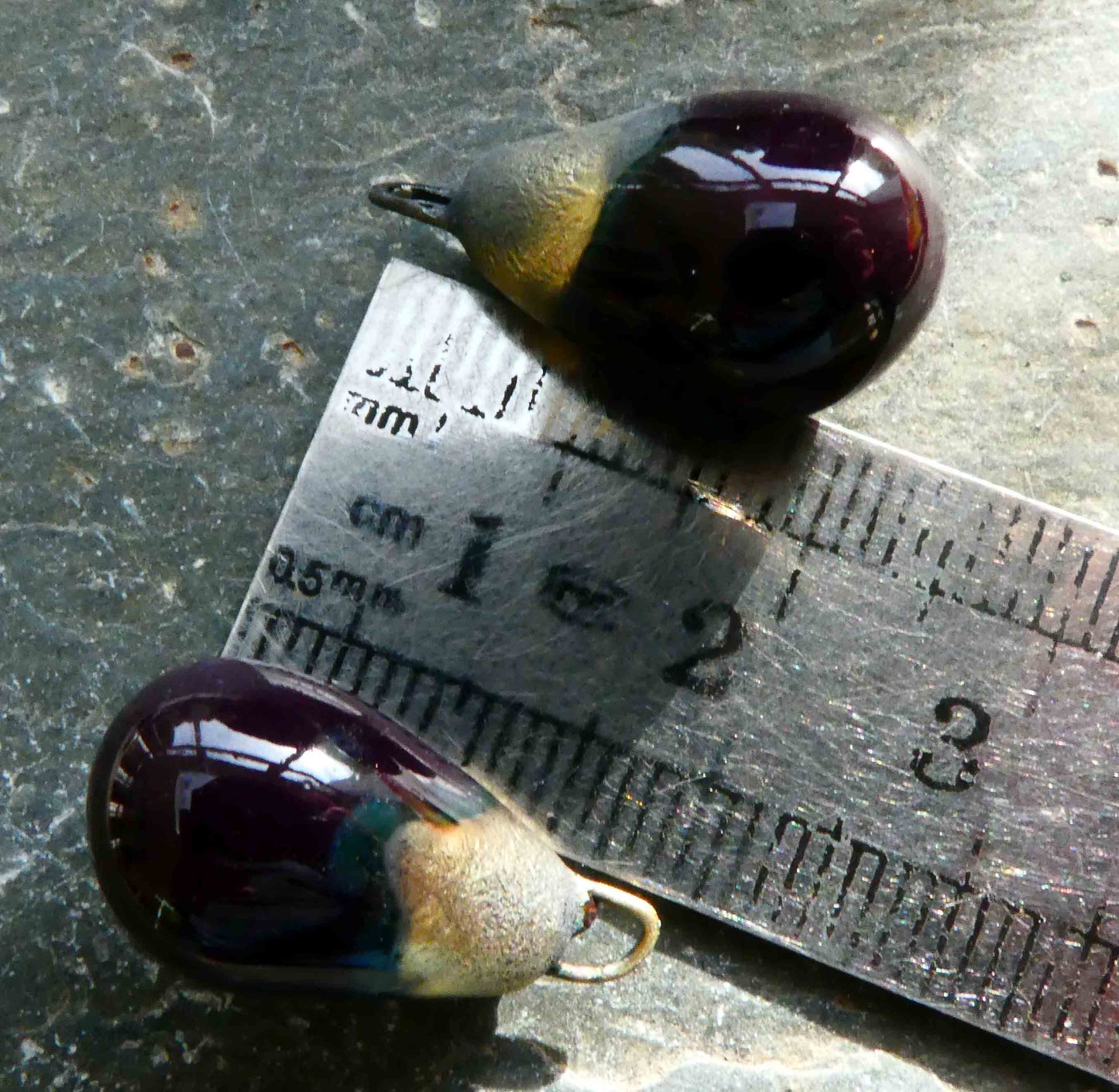 Ceramic Drops Earring Charms - Aubergine