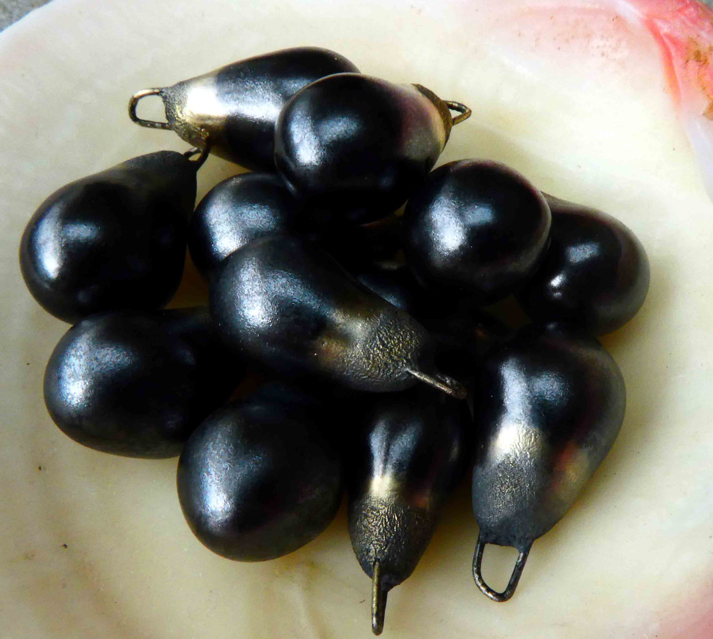 Ceramic Bronzy Drops Earring Charms - Reflecting