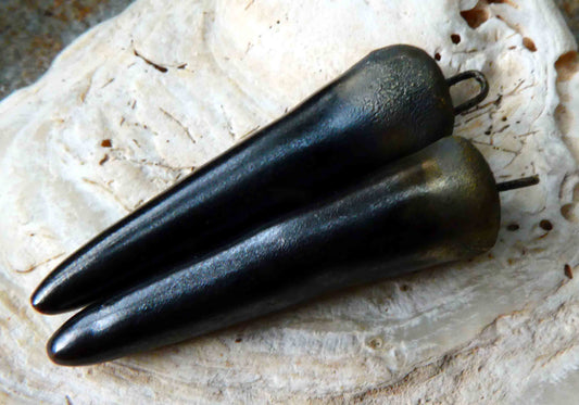 Ceramic Bronzy Spikes Earring Charms - Reflecting