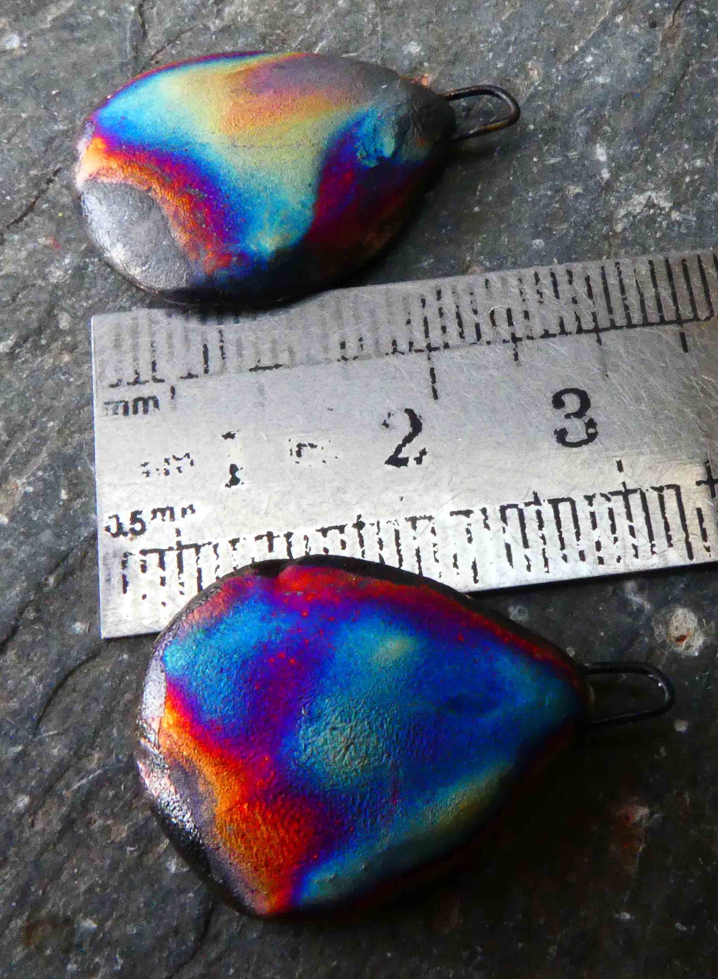 Ceramic Painted Decal Slice Earring Charms #10