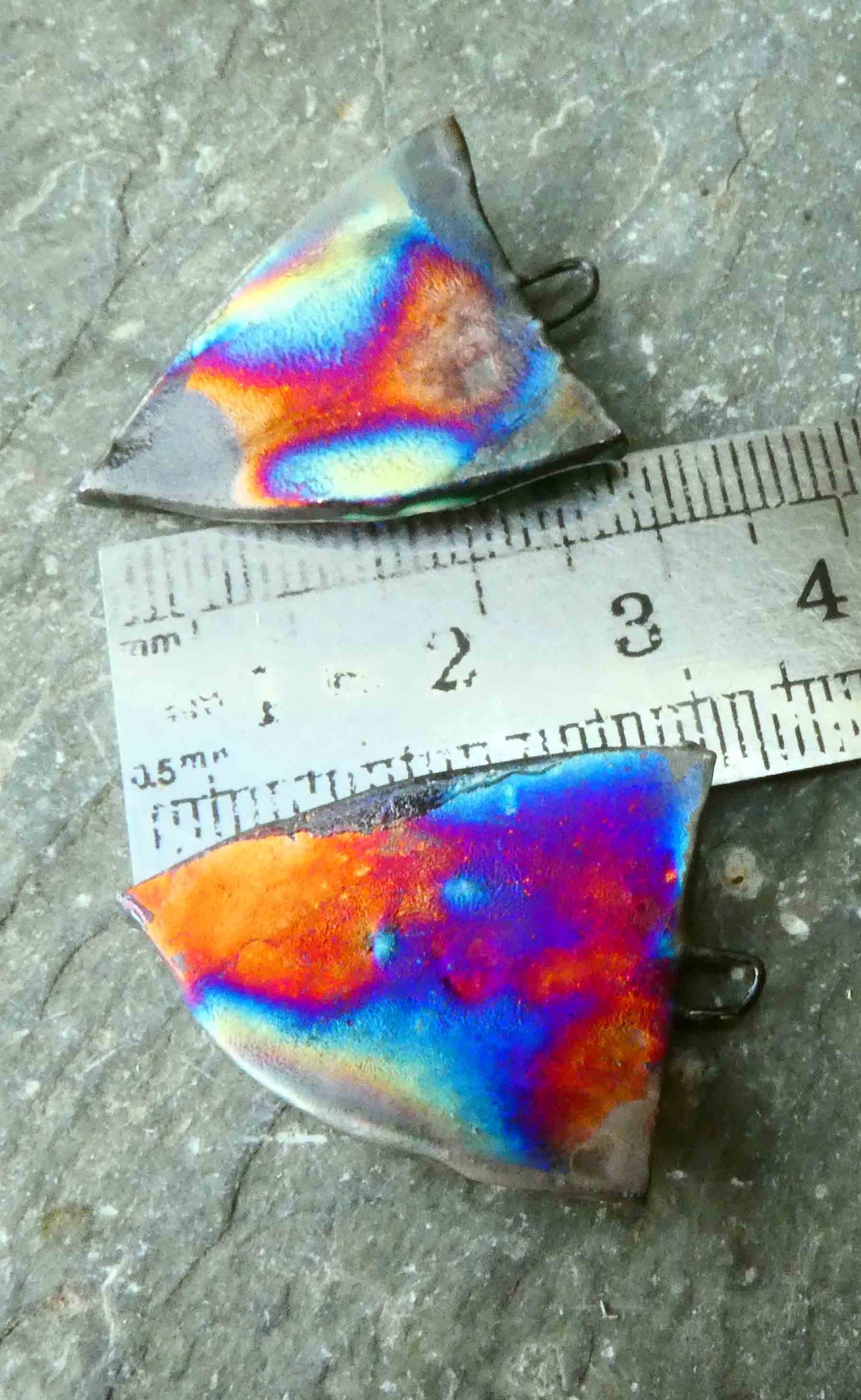 Ceramic Painted Decal Shield Earring Charms #7