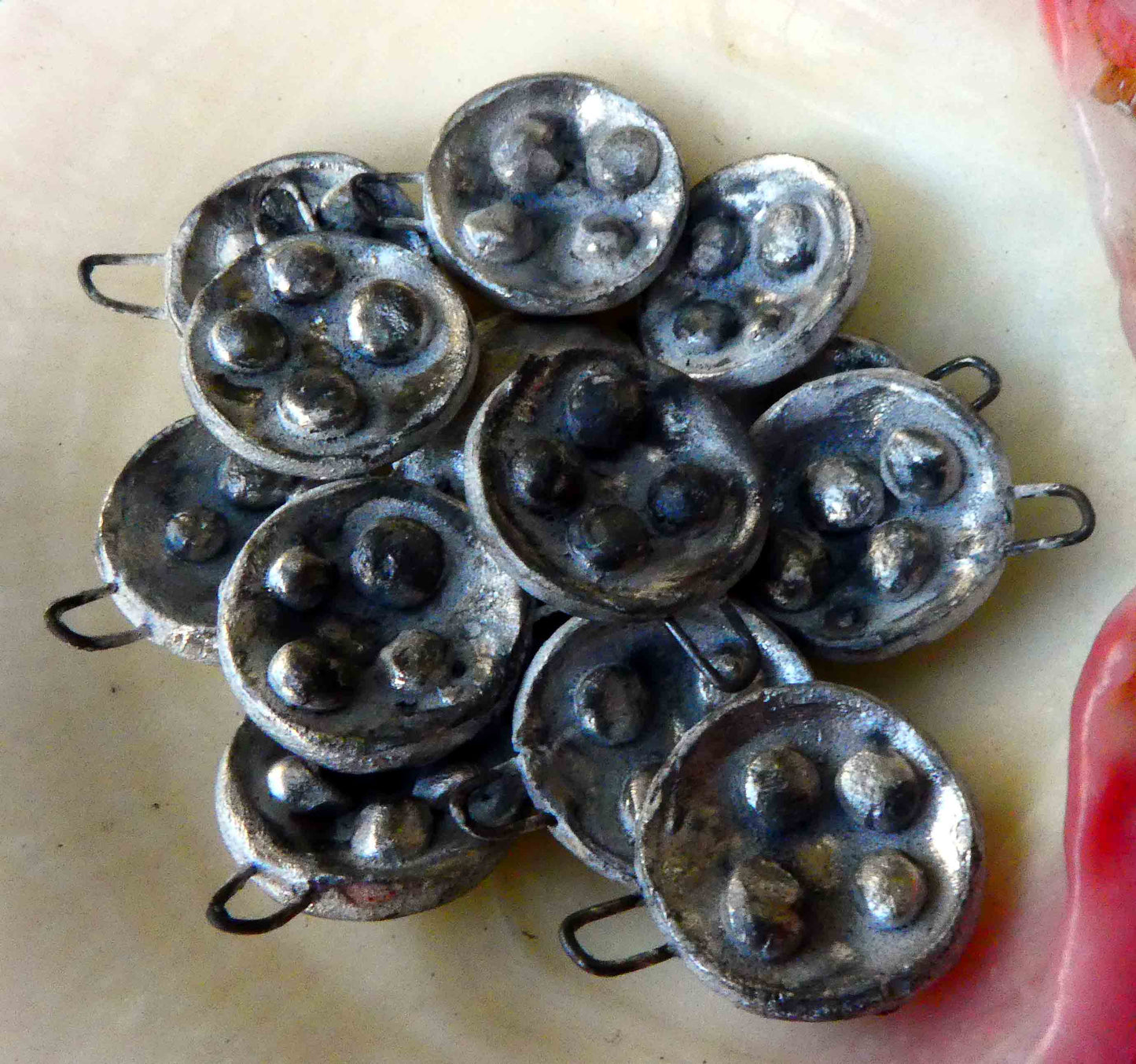 Ceramic Silver Granule Cups Earring Charms